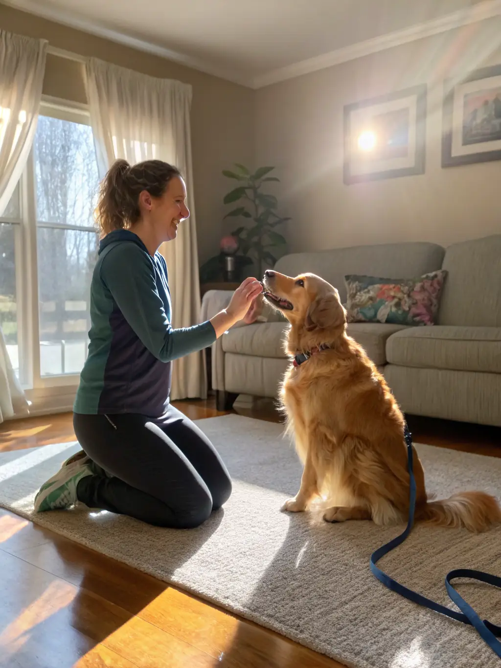 A cozy and inviting home setting where a doula is conducting a virtual training session, highlighting the convenience and flexibility of the Unleashed Live program.